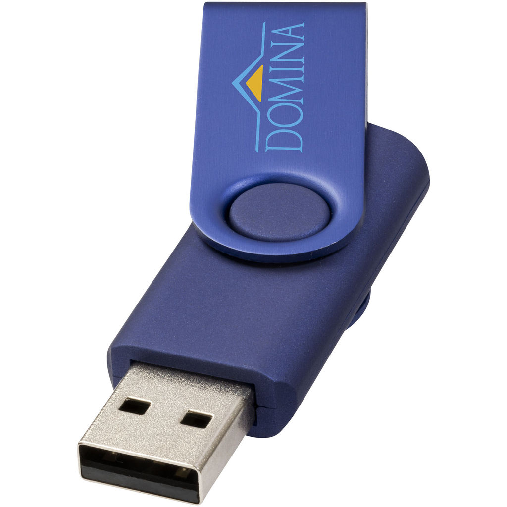 Флешка Rotate Metallic 4GB, колір темно-синій - 12350801- Фото №2