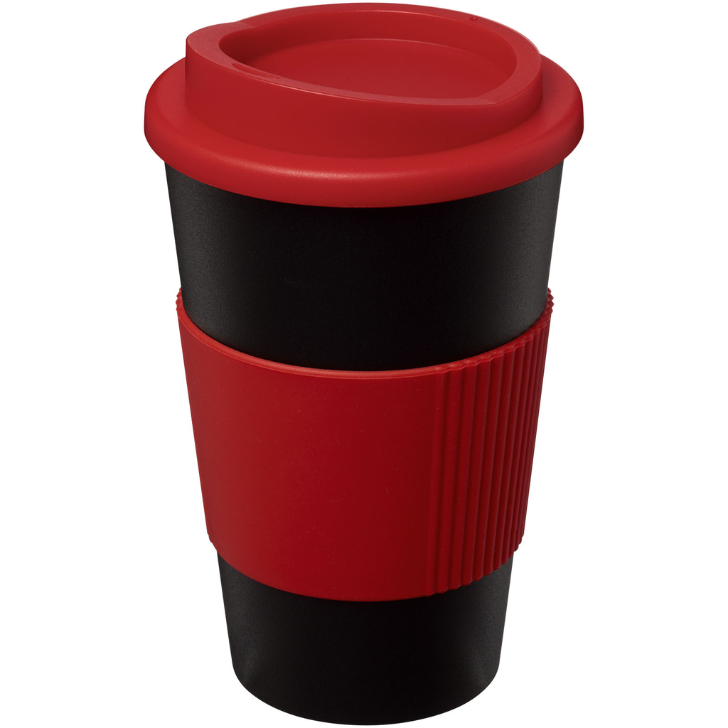Термокружка Americano, колір суцільний чорний, червоний - 21000203- Фото №1