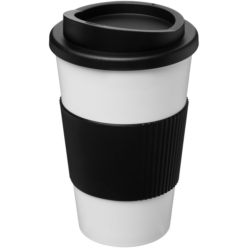Термокружка Americano, цвет белый, сплошной черный - 21000208- Фото №1
