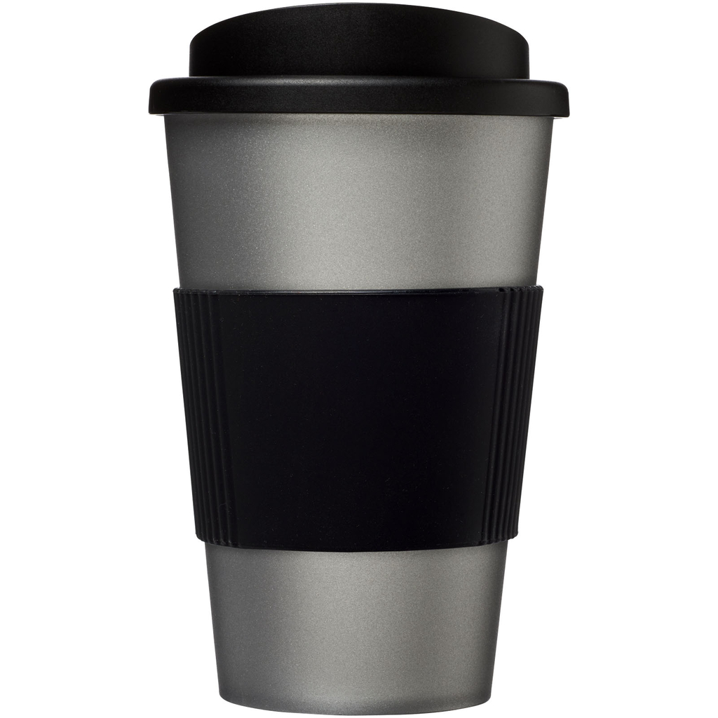 Термокружка Americano, цвет серебристый, сплошной черный - 21000224- Фото №3