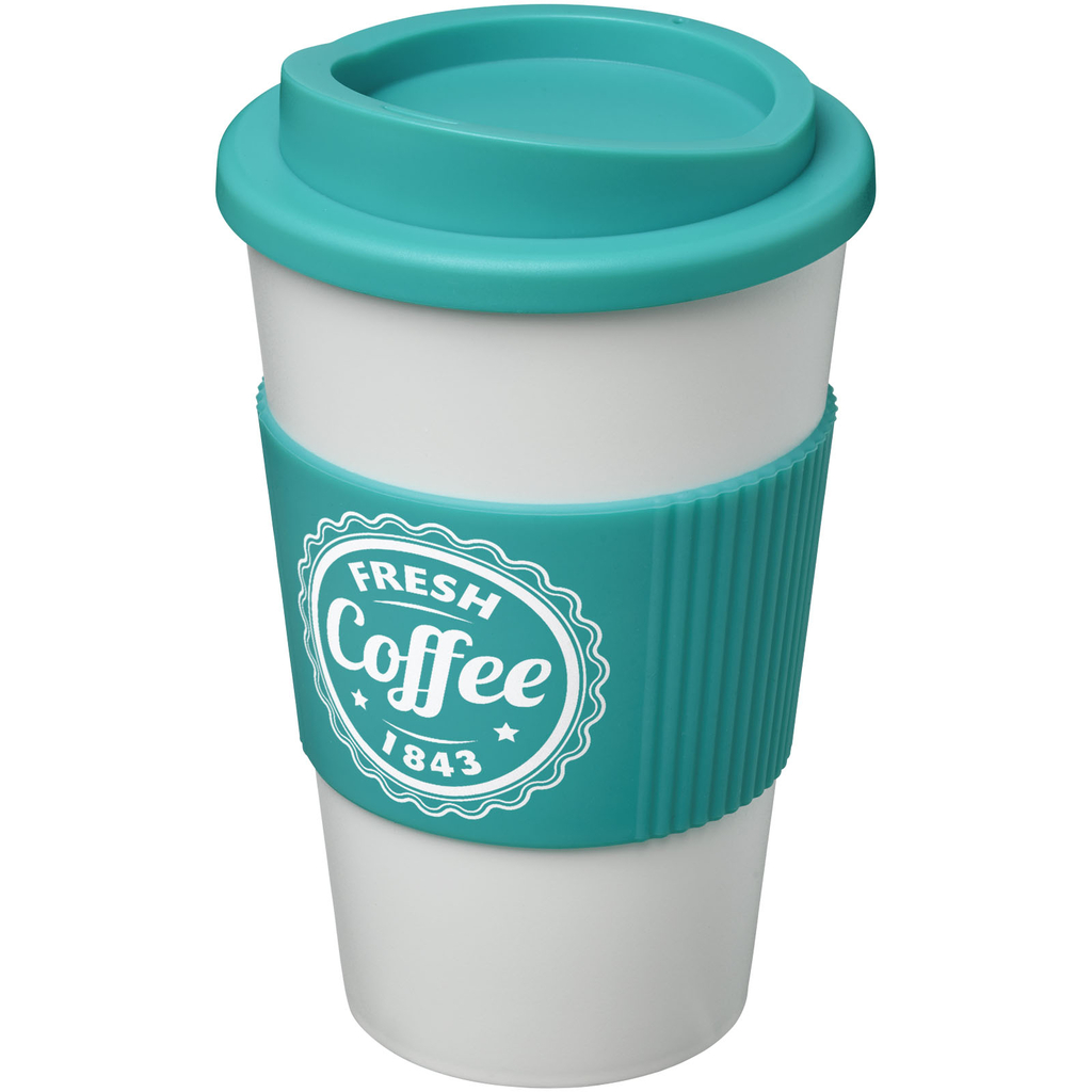 Термокружка Americano, цвет белый, аква - 21000229- Фото №2