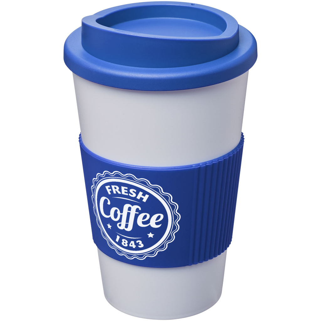 Термокружка Americano, цвет белый, mid blue - 21000233- Фото №2