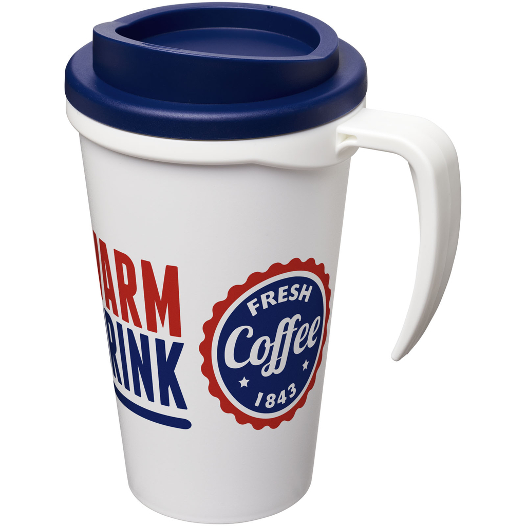 Термокружка Americano Grande, колір білий, синій - 21000402- Фото №2