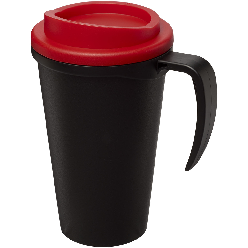 Термокружка Americano Grande, цвет сплошной черный, красный - 21000415- Фото №1