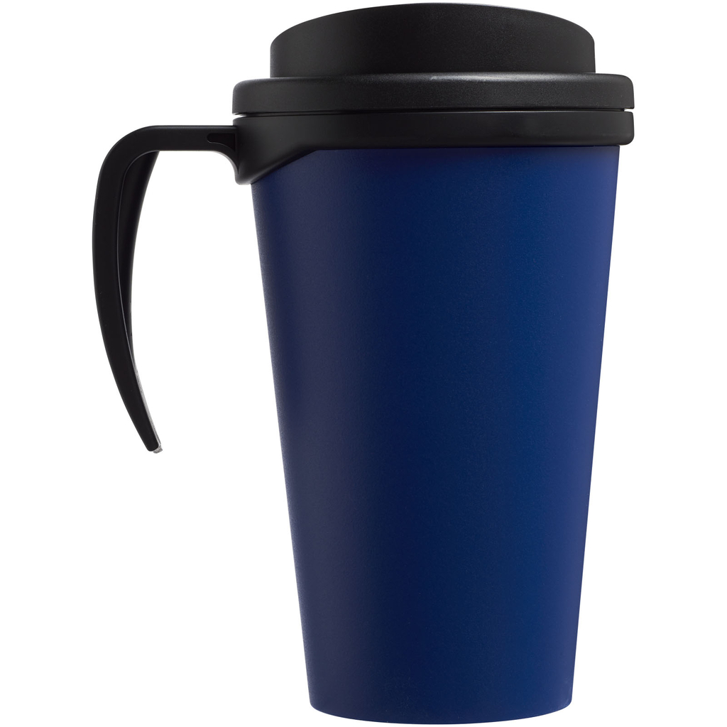 Термокружка Americano Grande, цвет синий, сплошной черный - 21000419- Фото №5