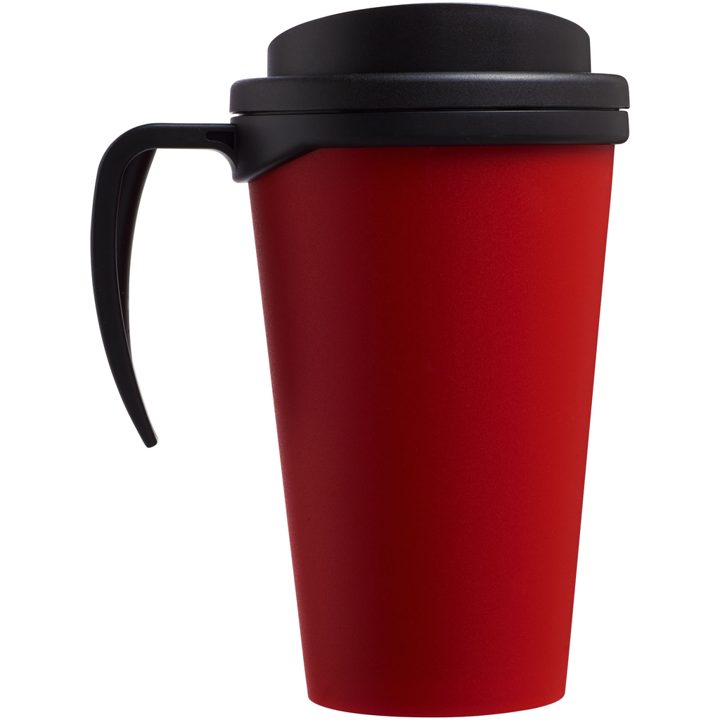 Термокружка Americano Grande, цвет красный, сплошной черный - 21000420- Фото №5