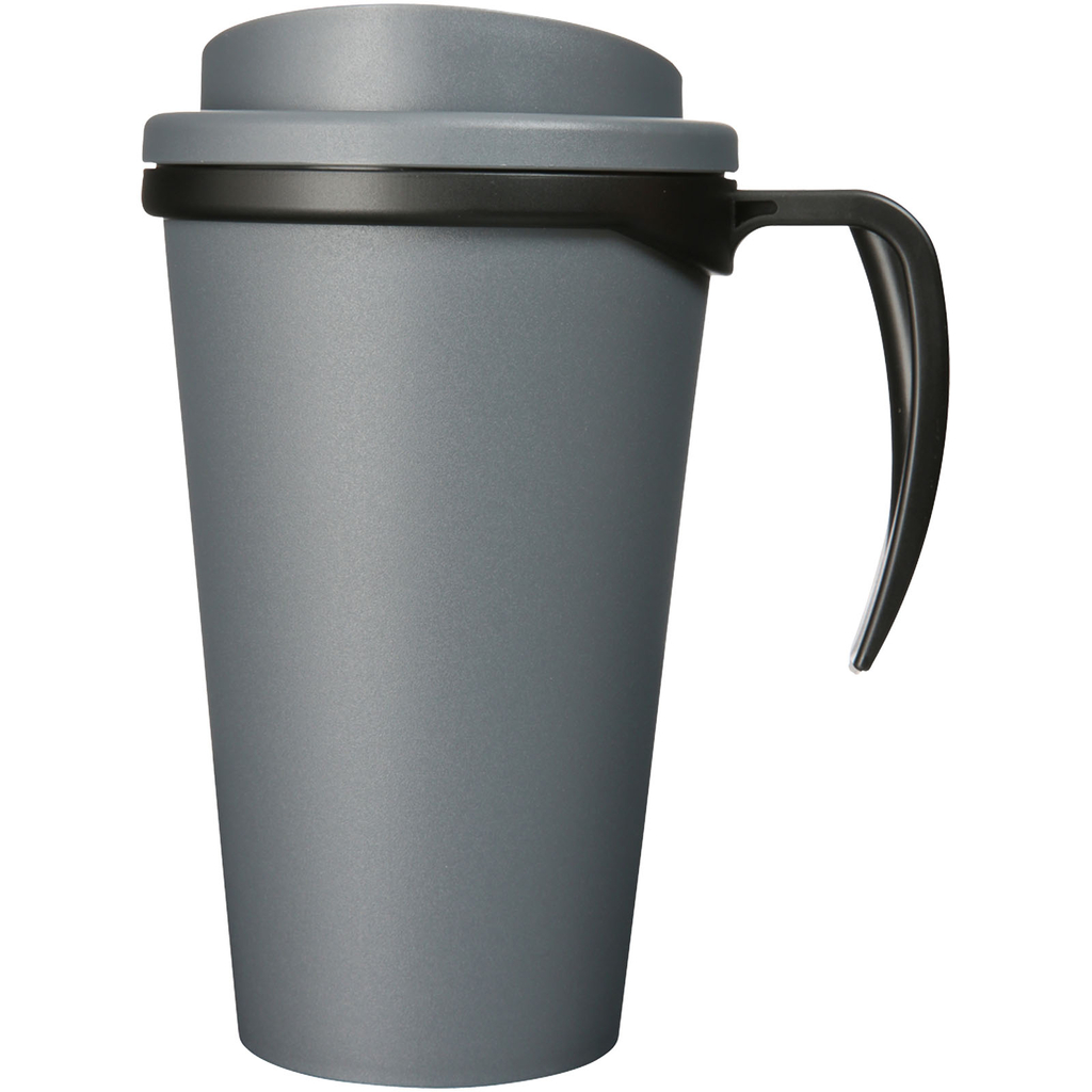 Термокружка Americano Grande, колір сірий, суцільний чорний - 21000428- Фото №4