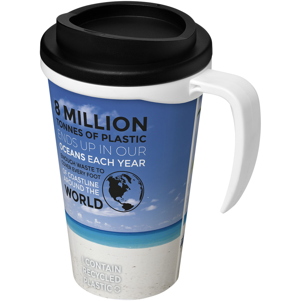 Термокружка Brite-Americano grande, колір білий, суцільний чорний - 21000601- Фото №1