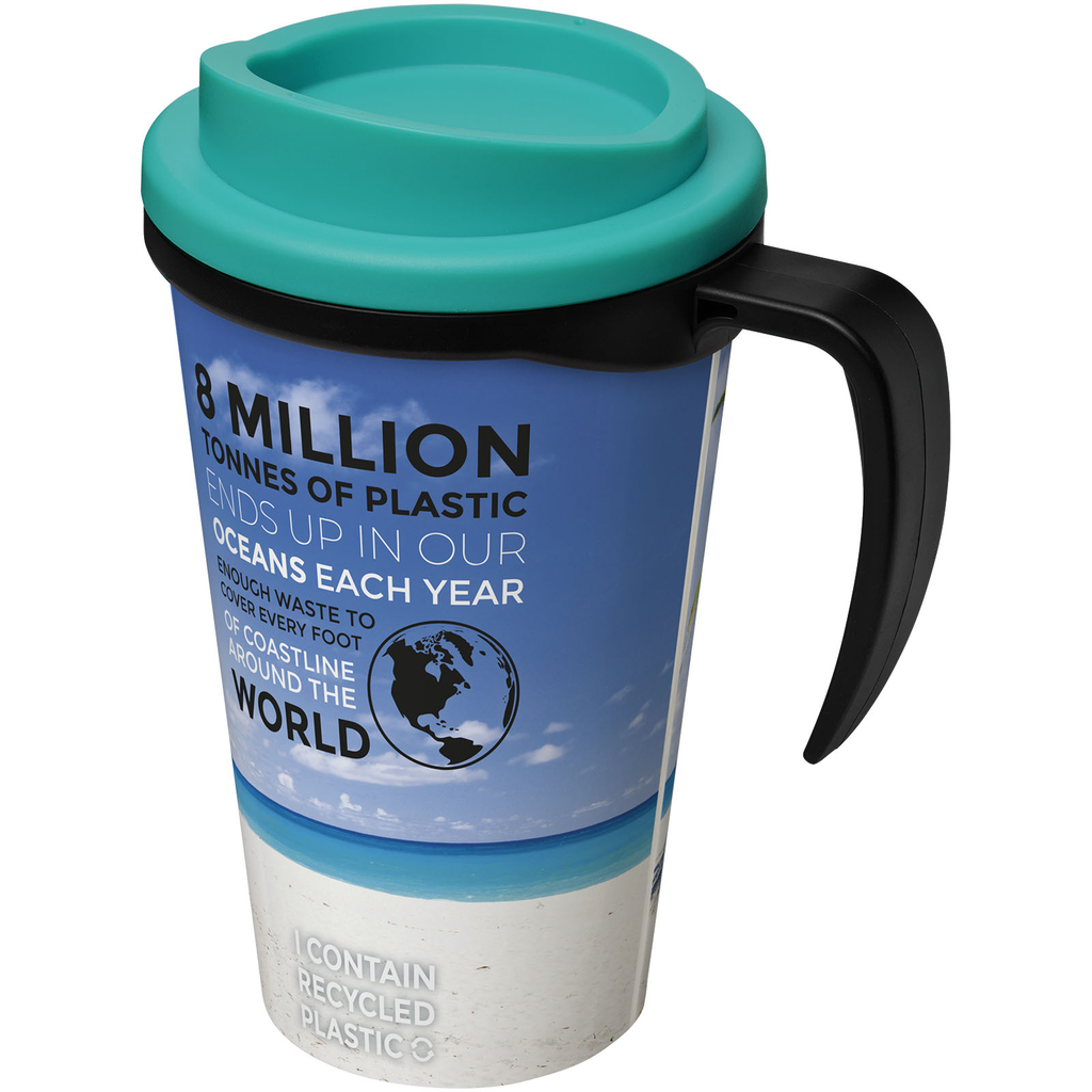 Термокружка Brite-Americano grande, колір суцільний чорний, колір морської хвилі - 21000617- Фото №1