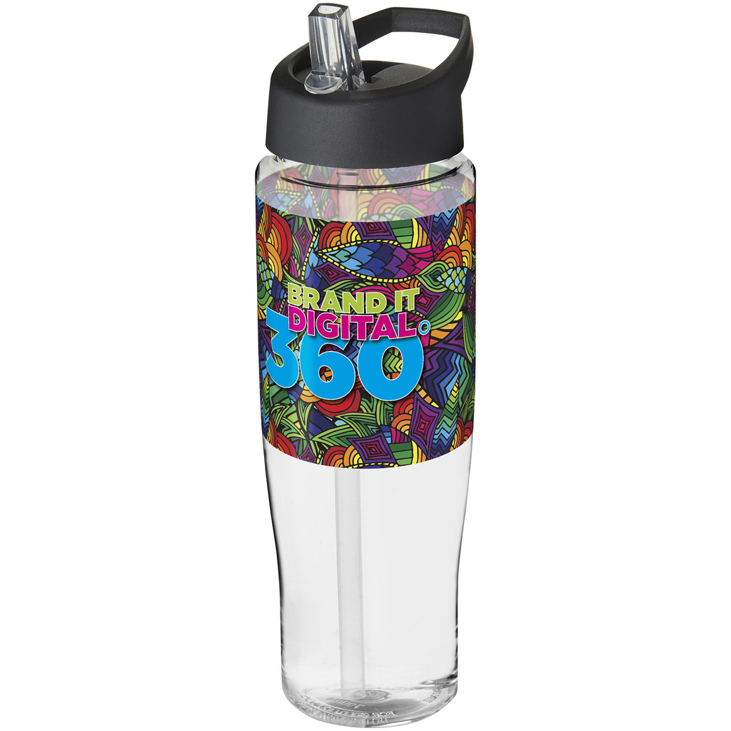 Бутылка спортивная H2O Tempo, цвет прозрачный, сплошной черный - 21004400- Фото №2