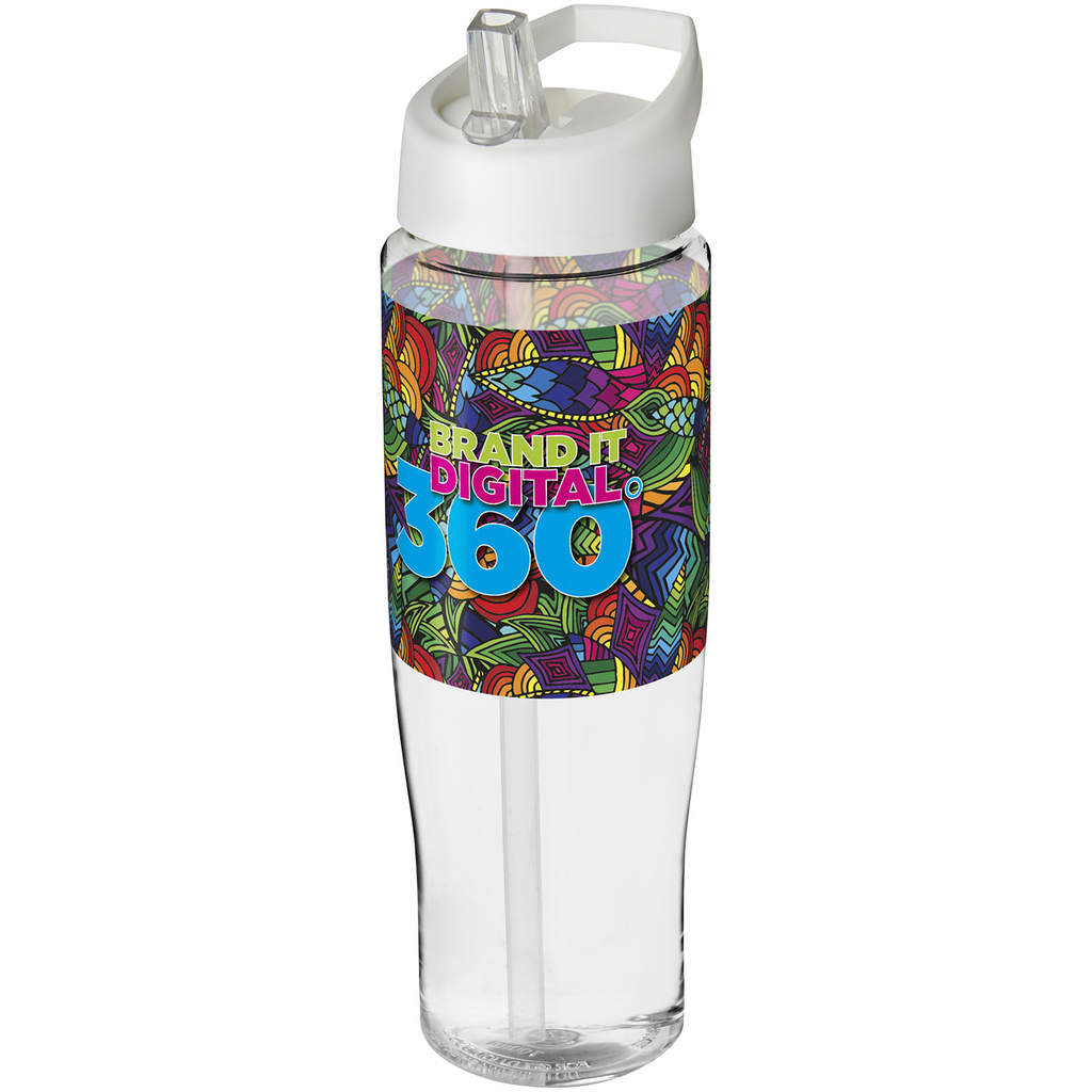 Бутылка спортивная H2O Tempo, цвет прозрачный, белый - 21004408- Фото №2