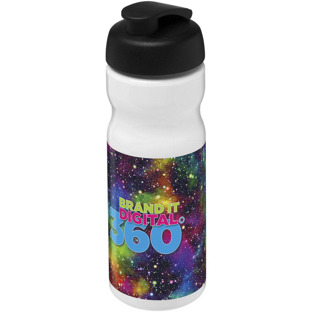 Бутылка спортивная H2O Base, цвет белый, сплошной черный - 21004515- Фото №2