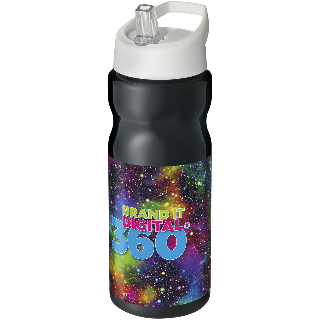 Бутылка спортивная H2O Base, цвет сплошной черный, белый - 21004908- Фото №2