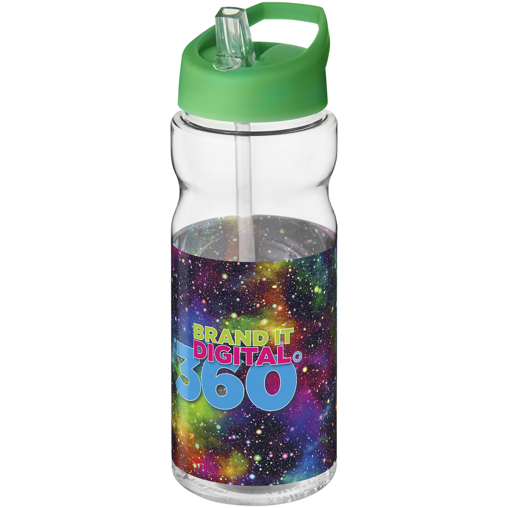Пляшка спортивна H2O Base, колір прозорий, зелений - 21004917- Фото №2