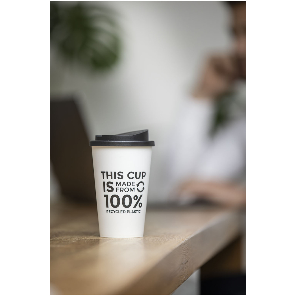 Термокружка Recycled Americano® объемом 350 мл, цвет cиний, сплошной черный - 21069152- Фото №5