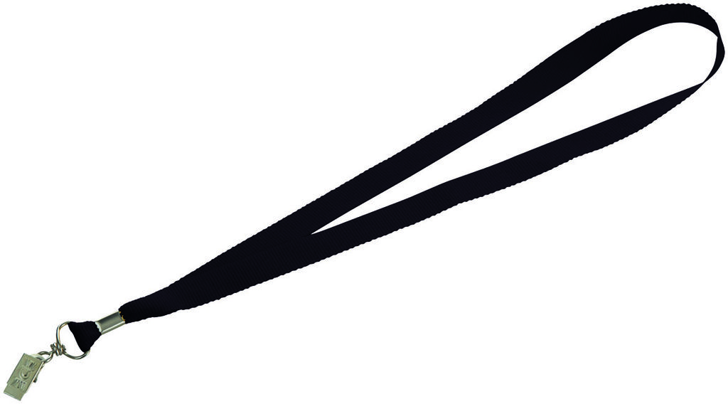 Шнурок с поворотным зажимом Igor, цвет сплошной черный
