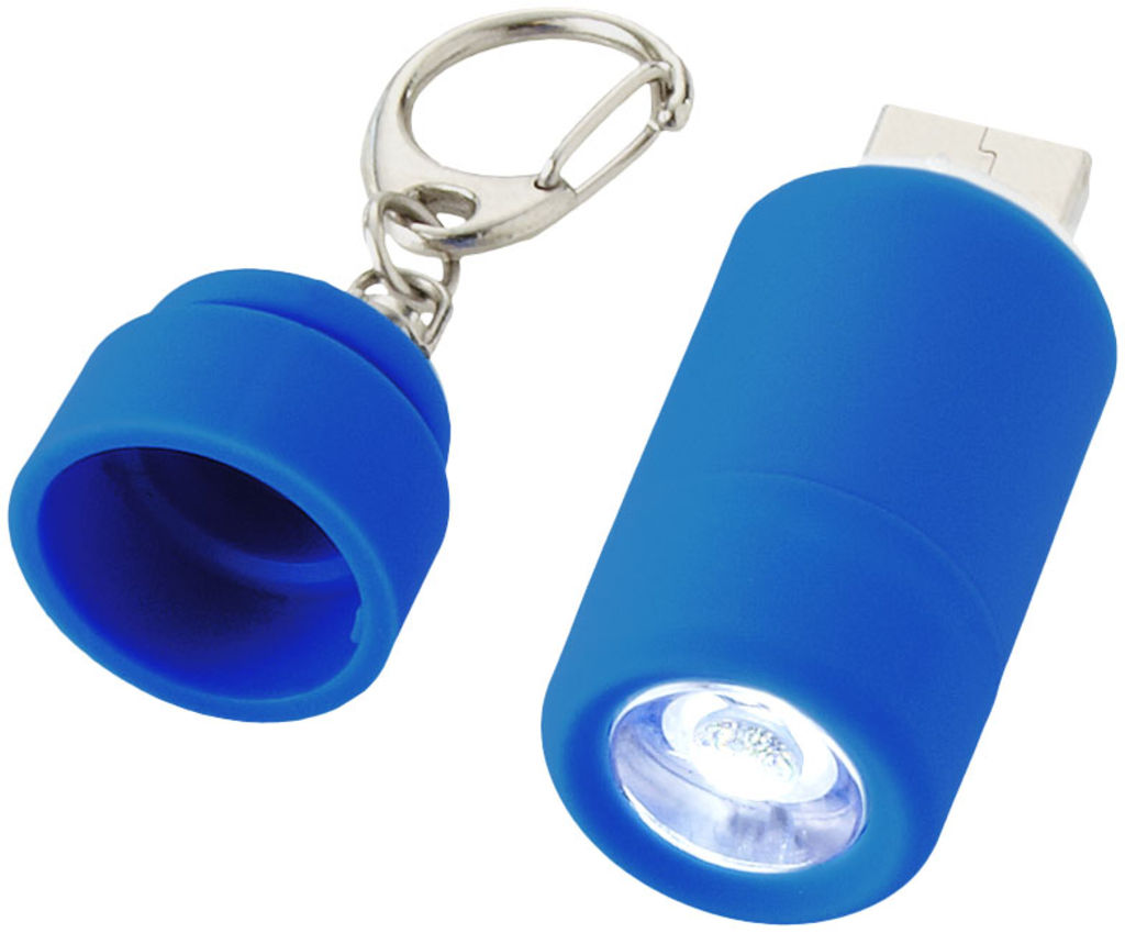 Брелок-фонарь Avior с зарядкой от USB, цвет светло-синий