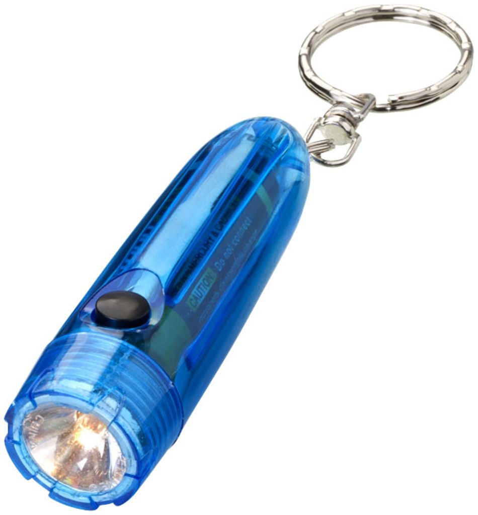 Брелок-ліхтарик Bullet, колір синій прозорий