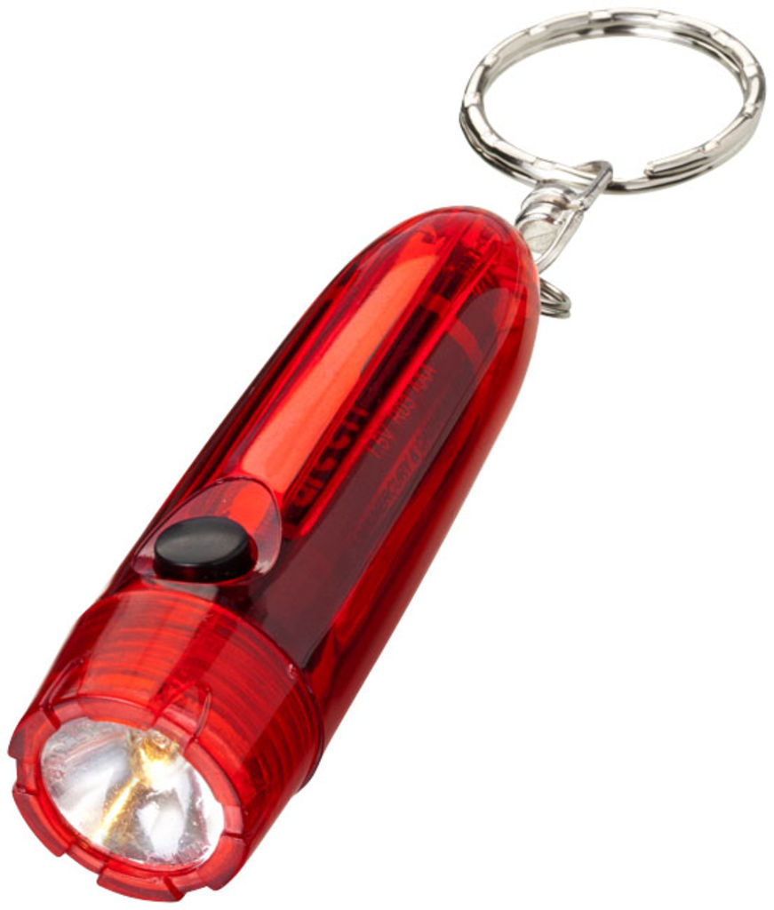Брелок-ліхтарик Bullet, колір червоний прозорий