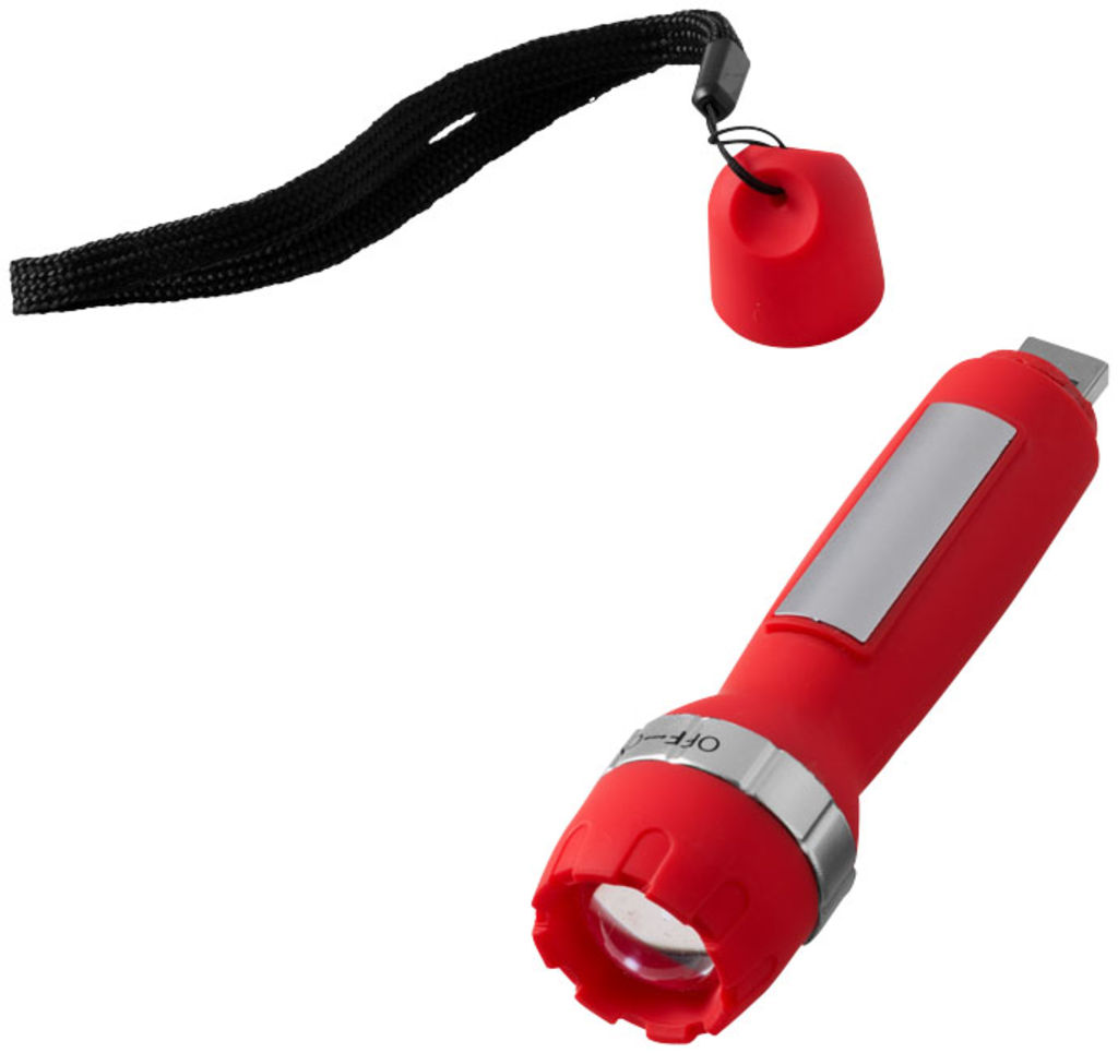 Перезаряжаемый фонарик Rigel с разъемом USB, цвет красный