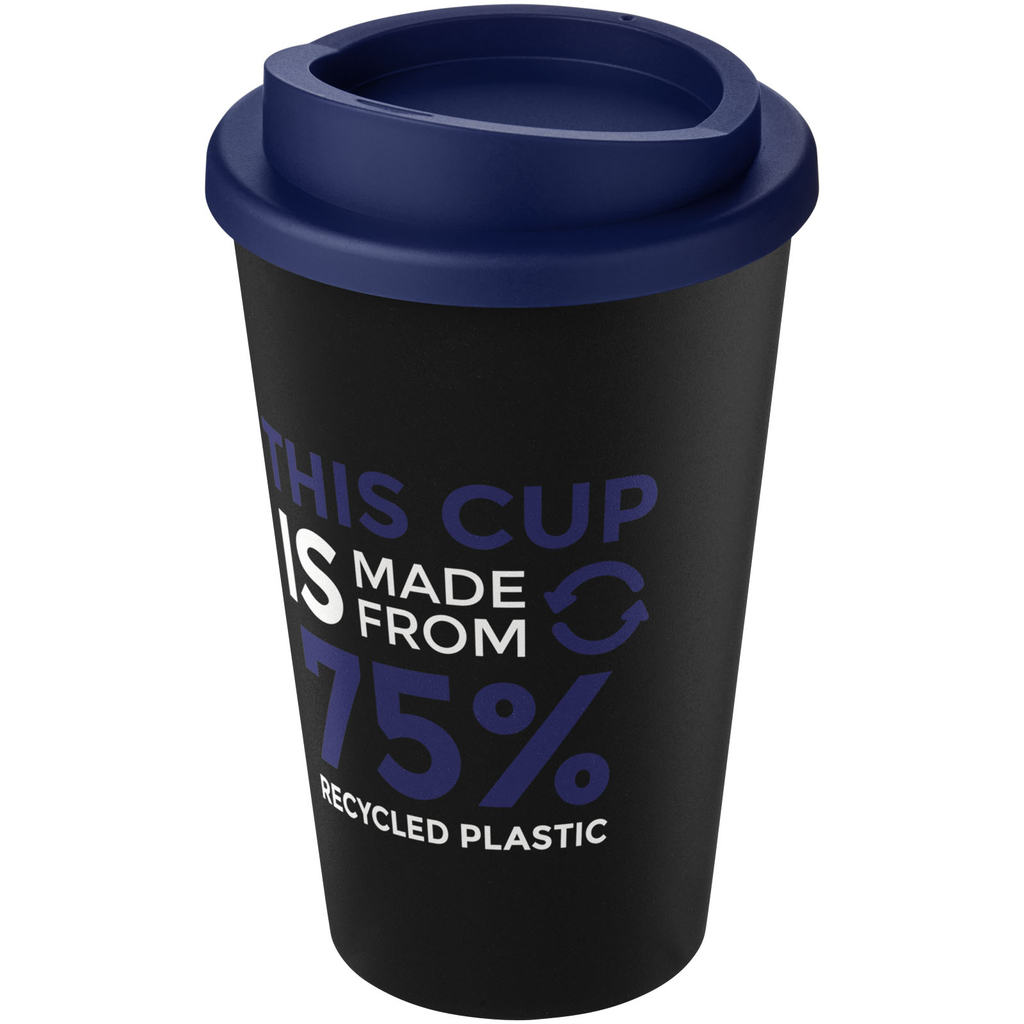 Термокружка Americano Eco, колір суцільний чорний, синій - 21042208- Фото №2