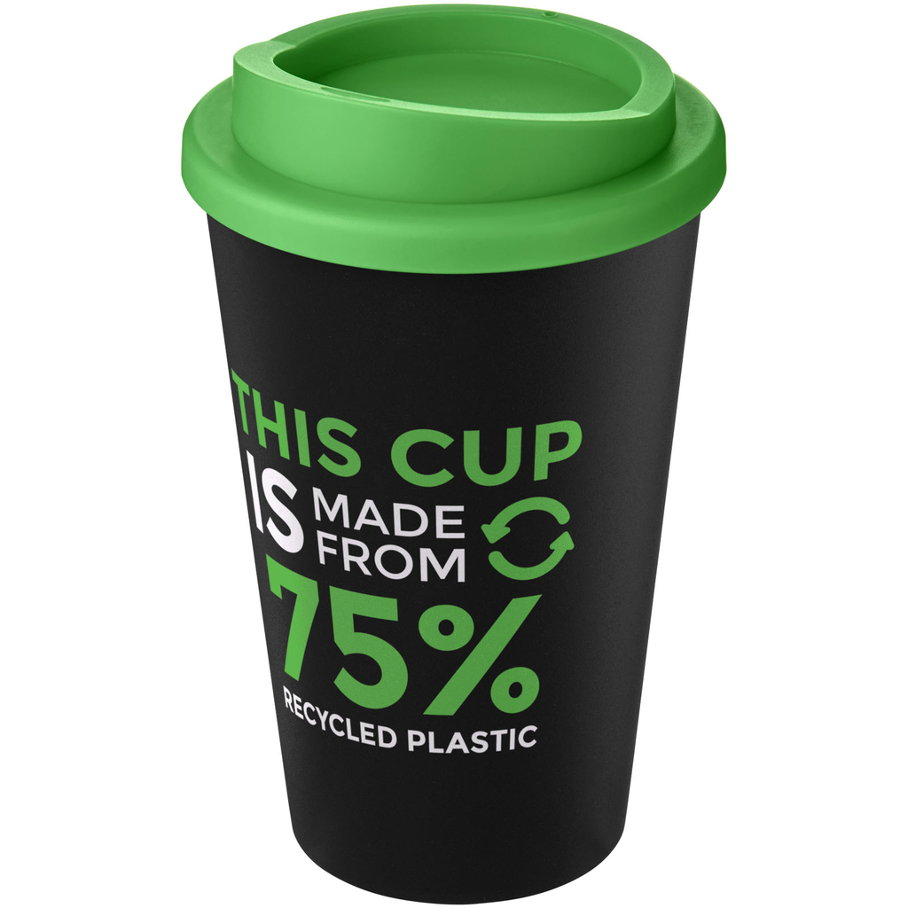 Термокружка Americano Eco, колір суцільний чорний, зелений - 21042210- Фото №2