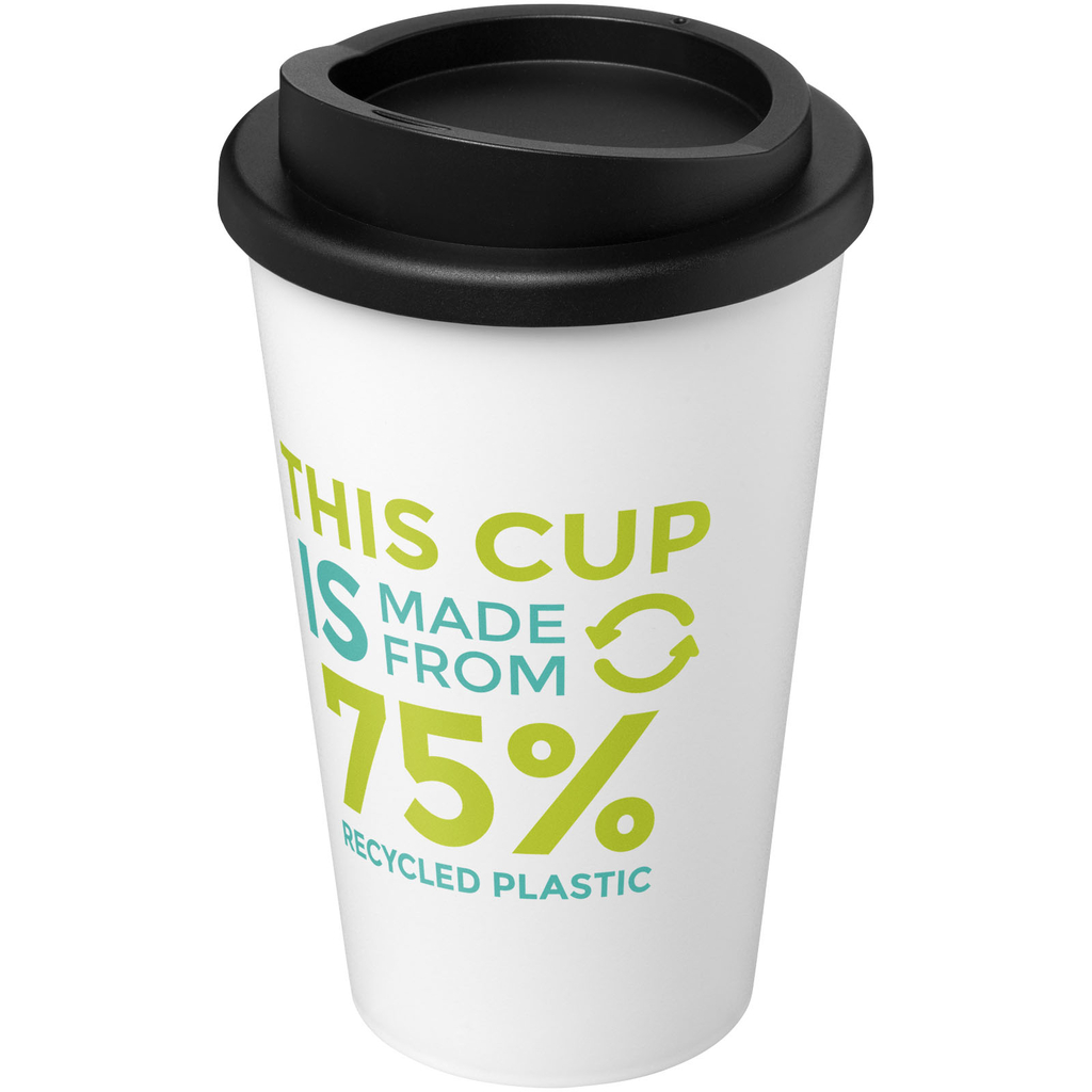 Термокружка Americano Eco, цвет белый, сплошной черный - 21042213- Фото №2