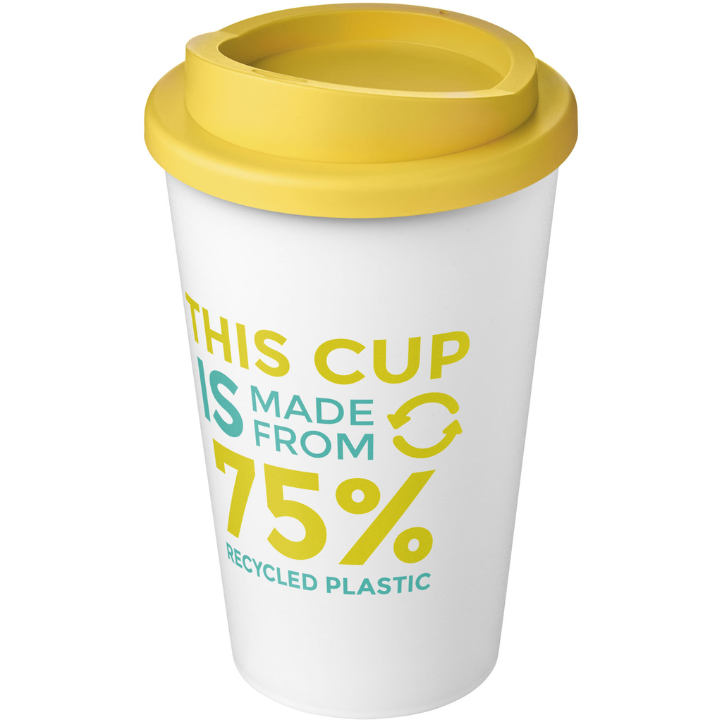 Термокружка Americano Eco, колір білий жовтий - 21042214- Фото №2