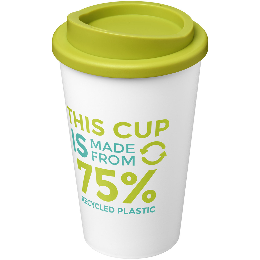 Термокружка Americano Eco, цвет белый, лайм - 21042222- Фото №2