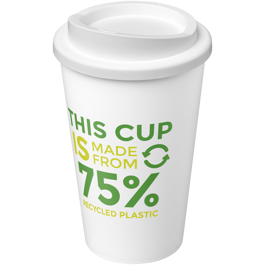Термокружка из переработанного пластика Americano Eco емкостью 350 мл, цвет белый, белый - 21042291- Фото №2