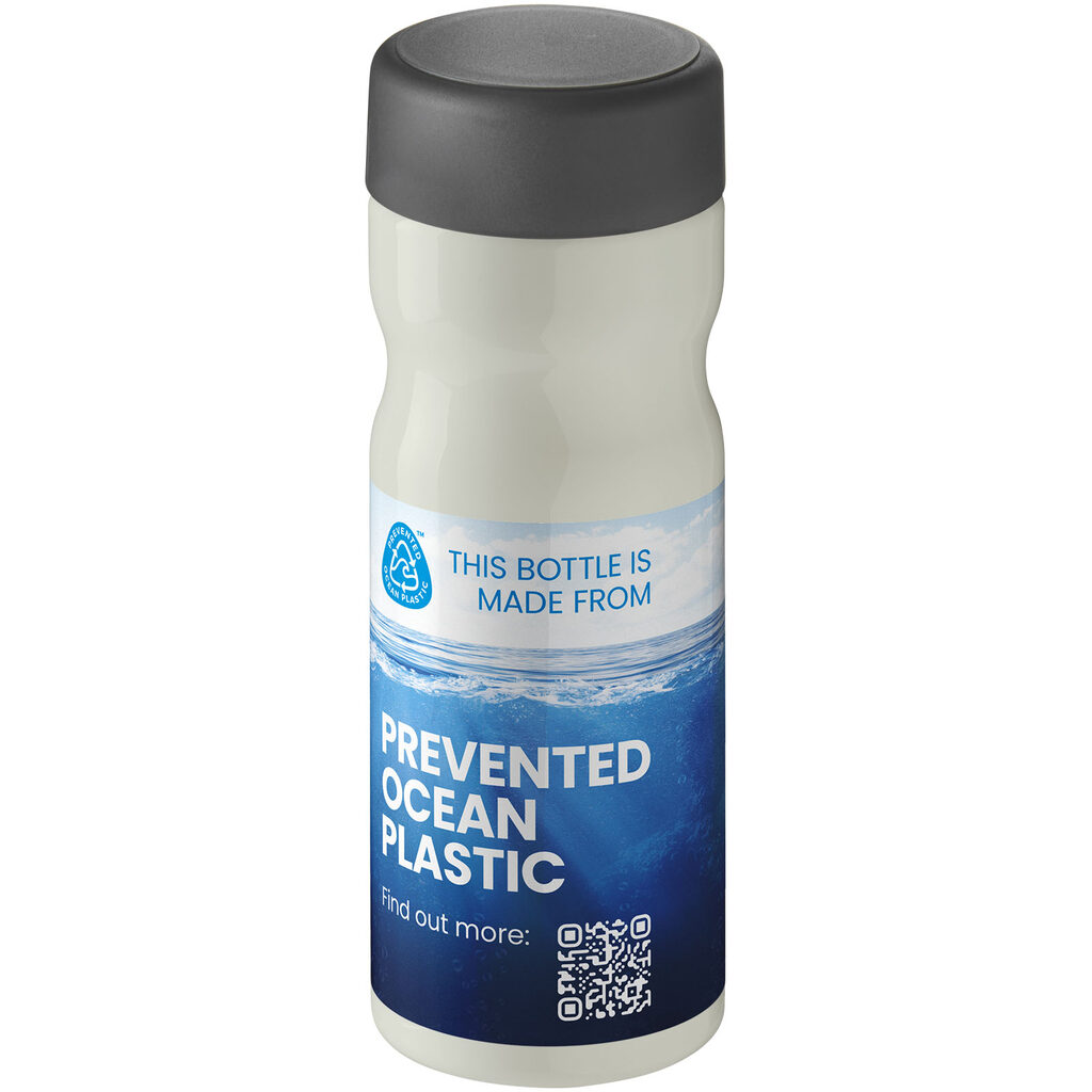 Бутылка с завинчивающейся крышкой для воды H2O Eco Base 650 ml цвета слоновой кости, серый - 21043512- Фото №2