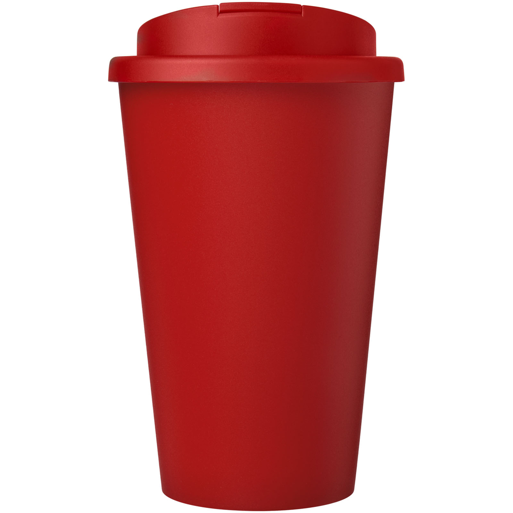 Кухоль з герметичною кришкою Americano® Eco з переробленого матеріалу об'ємом 350 мл, колір червоний - 21042504- Фото №3