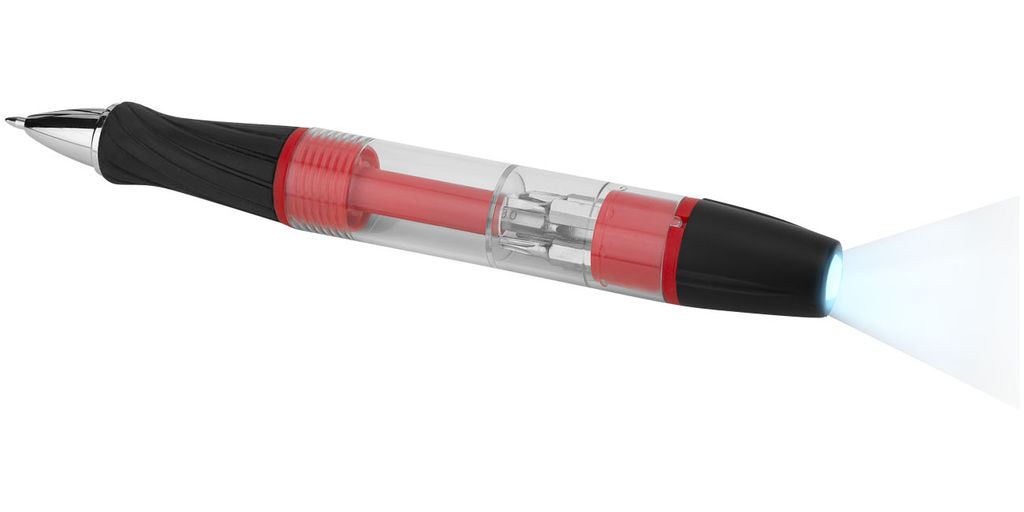Инструмент King 7-ми функциональный с ручкой и фонариком, цвет красный
