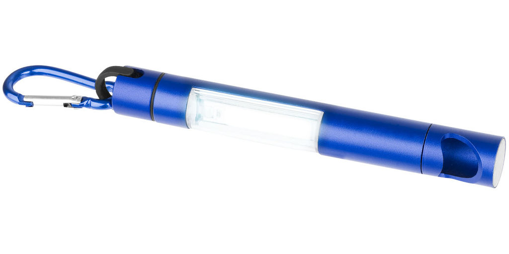 Міні ліхтарик з відкривачкою, колір синій