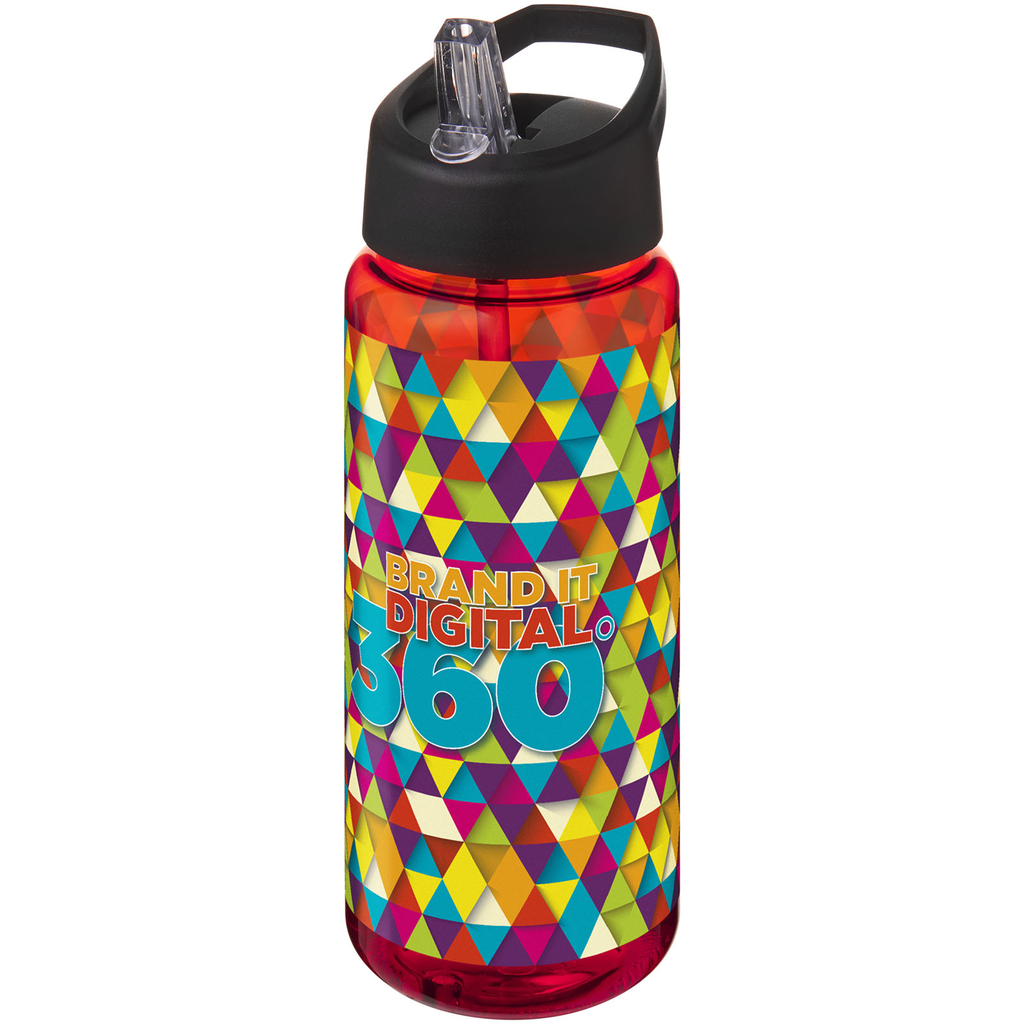 Бутылка спортивная H2O Active Octave Tritan, цвет красный, сплошной черный - 21044603- Фото №2