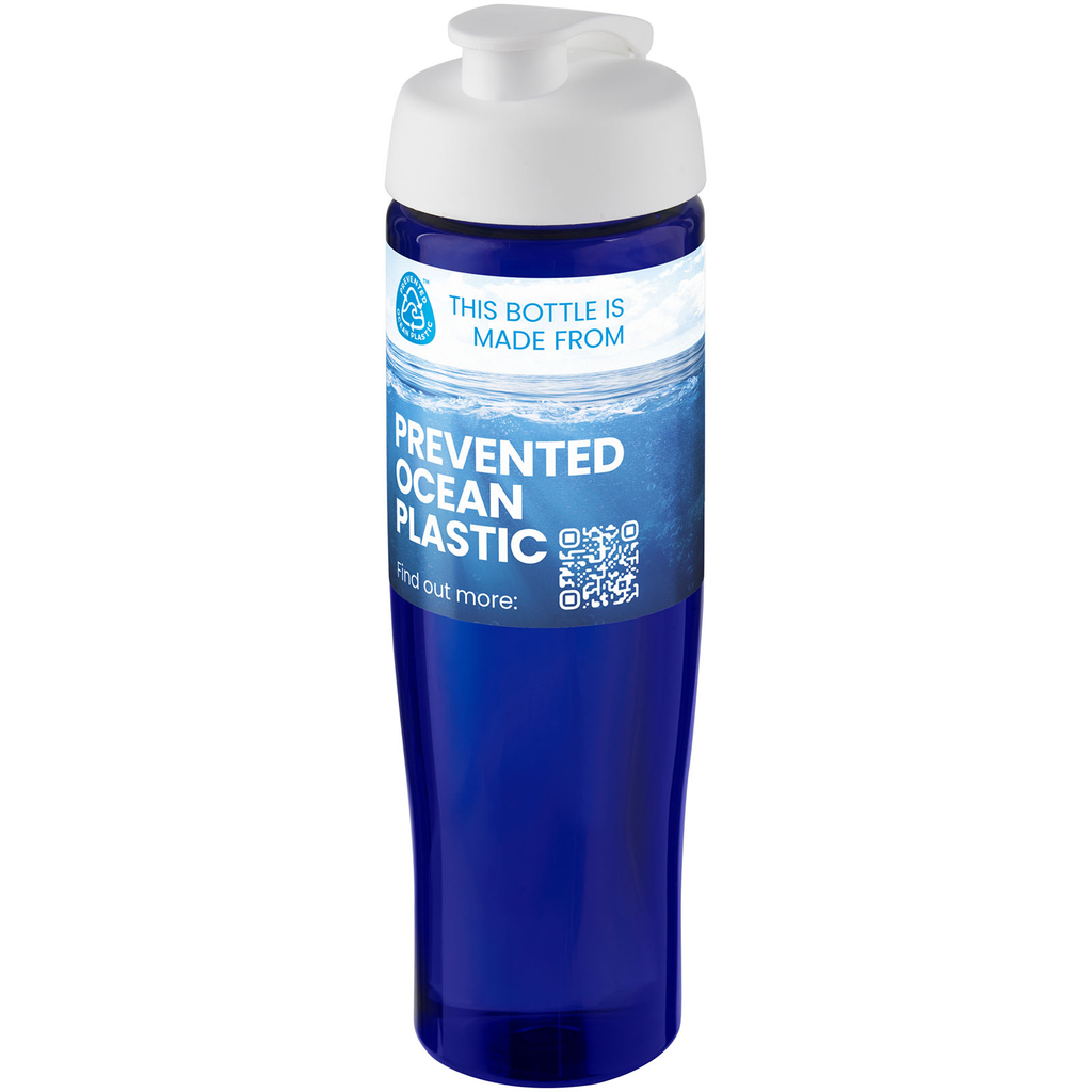 Спортивная бутылка H2O Active® Eco Tempo объемом 700 мл с откидывающейся крышкой, цвет белый, cиний - 21044803- Фото №2