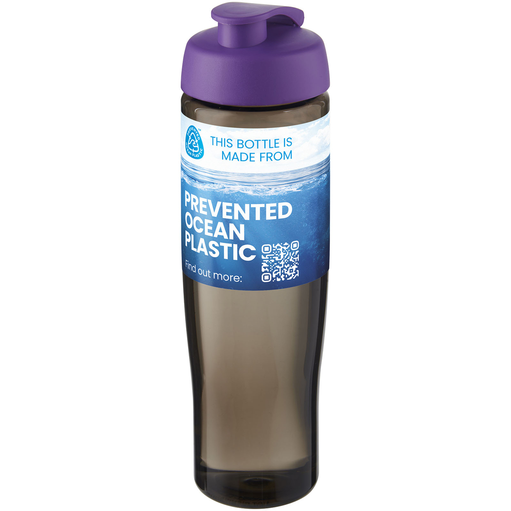 Спортивная бутылка H2O Active® Eco Tempo объемом 700 мл с откидывающейся крышкой, цвет пурпурный, темно-серый - 21044837- Фото №2