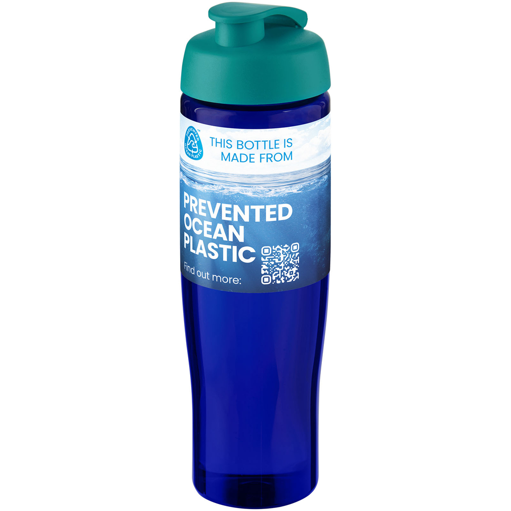 Спортивная бутылка H2O Active® Eco Tempo объемом 700 мл с откидывающейся крышкой, цвет аква, cиний - 21044851- Фото №2