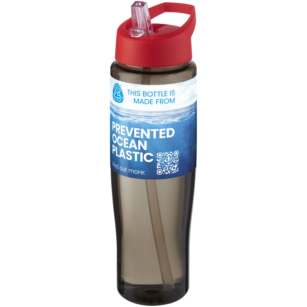 Спортивна пляшка H2O Active® Eco Tempo об'ємом 700 мл з кришкою-носиком, колір червоний, темно-сірий - 21044921- Фото №2