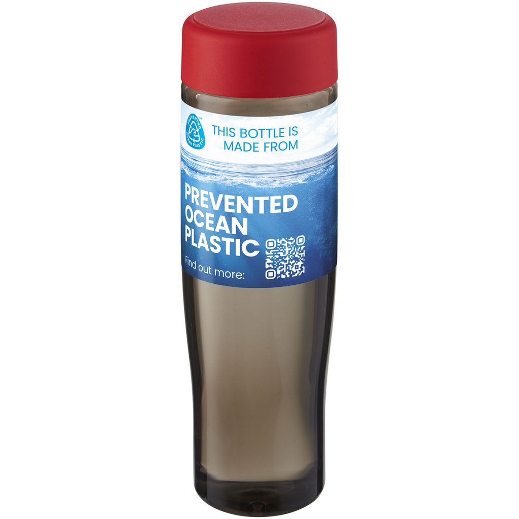 Пляшка для води H2O Active® Eco Tempo об'ємом 700 мл з кришкою, що закручується., колір червоний, темно-сірий - 21045021- Фото №2