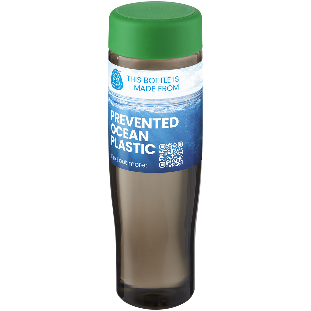 Пляшка для води H2O Active® Eco Tempo об'ємом 700 мл з кришкою, що закручується., колір зелений, темно-сірий - 21045061- Фото №2