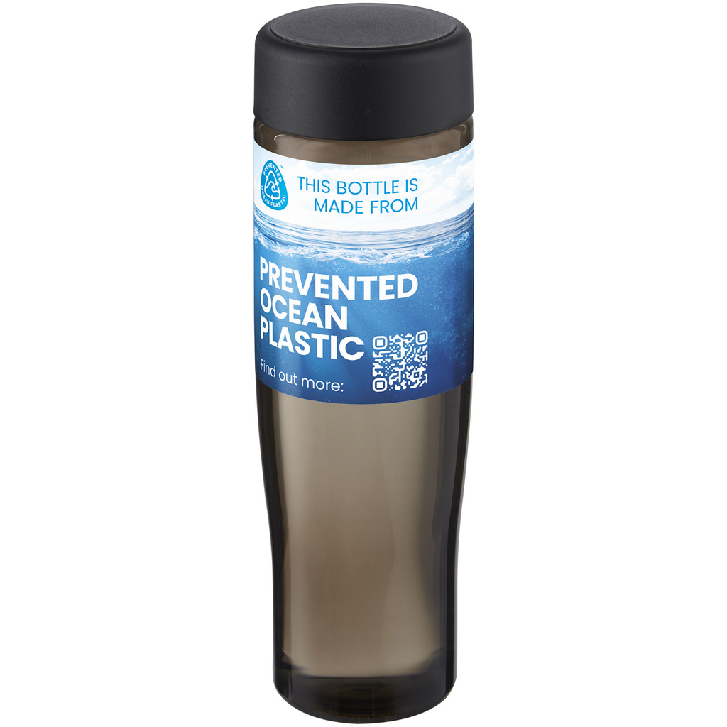 Пляшка для води H2O Active® Eco Tempo об'ємом 700 мл з кришкою, що закручується., колір суцільний чорний, темно-сірий - 21045090- Фото №2