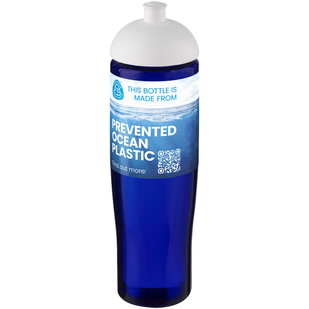 Спортивная бутылка H2O Active® Eco Tempo объемом 700 мл с куполообразной крышкой, цвет белый, cиний - 21045103- Фото №2