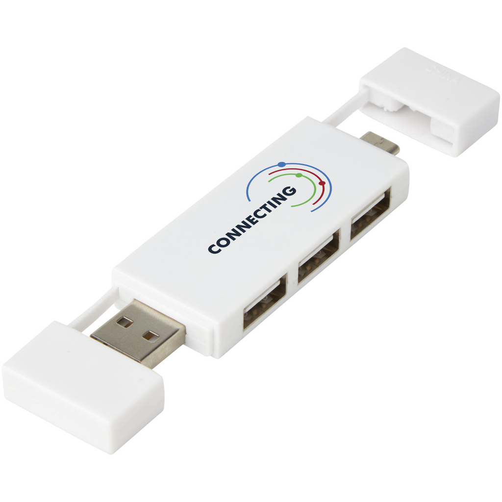 Mulan Двойной USB 2.0-хаб, цвет белый - 12425101- Фото №2