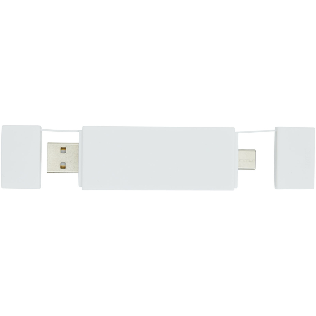 Mulan Двойной USB 2.0-хаб, цвет белый - 12425101- Фото №4