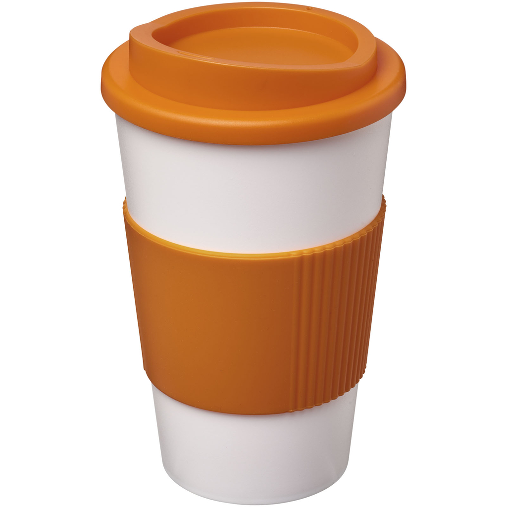 Americano® Термокружка объемом 350 мл с ручкой, цвет оранжевый, белый - 22000231- Фото №1