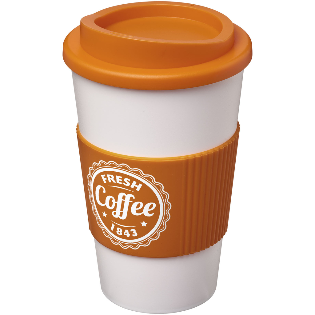 Americano® Термокружка объемом 350 мл с ручкой, цвет оранжевый, белый - 22000231- Фото №2