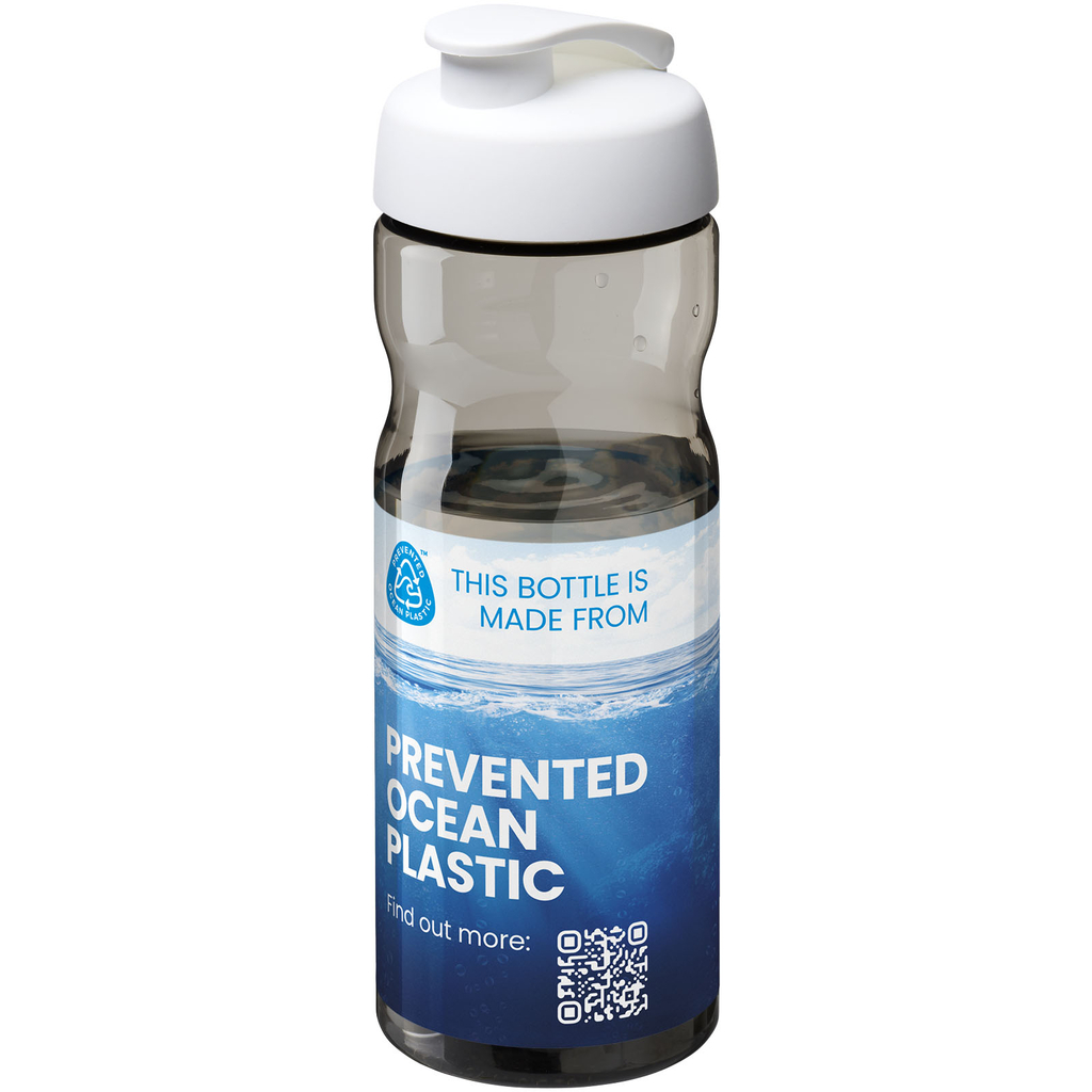 H2O Active® Eco Base Спортивная бутылка объемом 650 мл с откидывающейся крышкой, цвет белый, темно-серый - 22010001- Фото №2