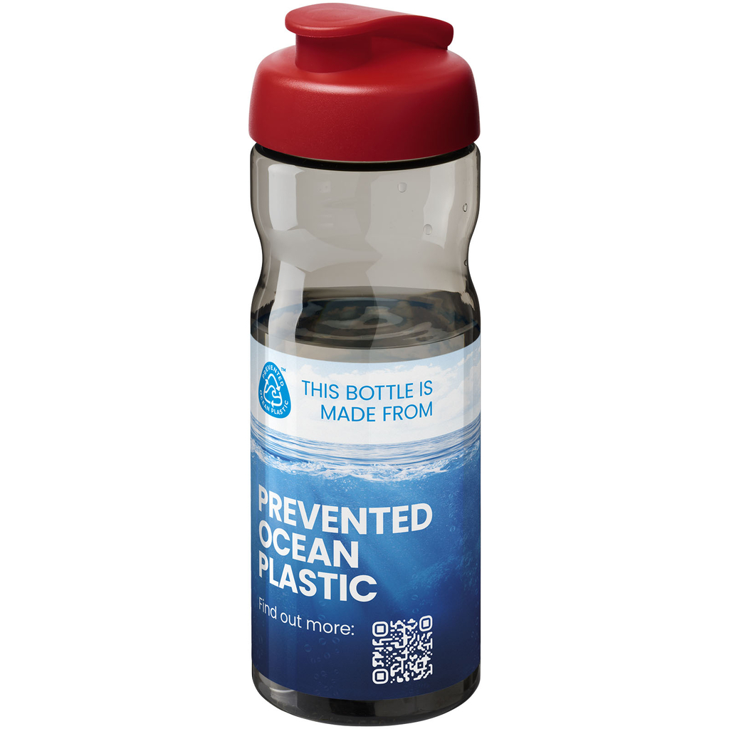 H2O Active® Eco Base Спортивная бутылка объемом 650 мл с откидывающейся крышкой, цвет красный, темно-серый - 22010021- Фото №2