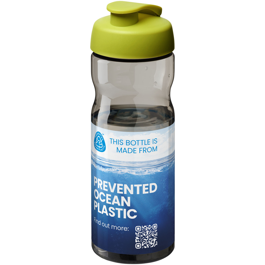 H2O Active® Eco Base Спортивная бутылка объемом 650 мл с откидывающейся крышкой, цвет лайм, темно-серый - 22010063- Фото №2